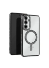 Mey İthalat®  Samsung Galaxy S25 Edge Joke Simli Magneticsafe Kılıf - Siyah