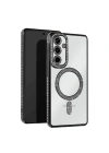 Mey İthalat®  Samsung Galaxy S25 Edge Joke Simli Magneticsafe Kılıf - Siyah