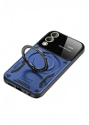 Mey İthalat®  Samsung Galaxy S25 Edge Kılıf Joy Lens Standlı Kapak - Lacivert