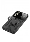 Mey İthalat®  Samsung Galaxy S25 Edge Kılıf Joy Lens Standlı Kapak - Siyah