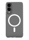 Mey İthalat®  Samsung Galaxy S25 Edge Kılıf Magneticsafe Şeffaf Silikon - Şeffaf
