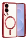 Mey İthalat®  Samsung Galaxy S25 Edge Kross Magneticsafe Kapak - Kırmızı