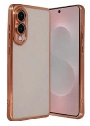 Mey İthalat®  Samsung Galaxy S25 Edge  Lensli Silikon - Çöl Titanyum