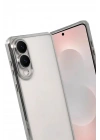 Mey İthalat®  Samsung Galaxy S25 Edge  Lensli Silikon - Gümüş
