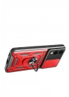 Mey İthalat®  Samsung Galaxy S25 Edge Pars Lens Yüzüklü Silikon - Kırmızı