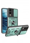 Mey İthalat®  Samsung Galaxy S25 Edge Pars Lens Yüzüklü Silikon - Yeşil