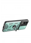 Mey İthalat®  Samsung Galaxy S25 Edge Pars Lens Yüzüklü Silikon - Yeşil