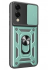 Mey İthalat®  Samsung Galaxy S25 Edge Pars Lens Yüzüklü Silikon - Yeşil