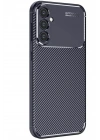 Mey İthalat®  Samsung Galaxy S25 Kılıf Auto Focus Karbon Kapak - Lacivert