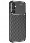 Mey İthalat®  Samsung Galaxy S25 Kılıf Auto Focus Karbon Kapak - Siyah