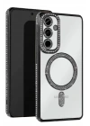 Mey İthalat®  Samsung Galaxy S25 Kılıf Joke Simli Magneticsafe Kılıf - Siyah