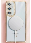 Mey İthalat®  Samsung Galaxy S25 Kılıf Joke Simli Magneticsafe Kılıf - Siyah