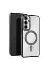 Mey İthalat®  Samsung Galaxy S25 Kılıf Joke Simli Magneticsafe Kılıf - Siyah