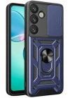 Mey İthalat®  Samsung Galaxy S25 Kılıf Pars Lens Yüzüklü Silikon - Lacivert