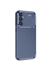 Mey İthalat®  Samsung Galaxy S25 Plus Kılıf Auto Focus Karbon Kapak - Lacivert
