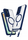 Mey İthalat®  Samsung Galaxy S25 Plus Kılıf Enka Magsafe Silikon Kılıf - Lacivert