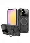 Mey İthalat®  Samsung Galaxy S25 Plus Kılıf Joy Lens Standlı Kapak - Siyah