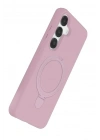 Mey İthalat®  Samsung Galaxy S25 Regal Magsafe Standlı Kapak - Açık Pembe