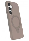 Mey İthalat®  Samsung Galaxy S25 Regal Magsafe Standlı Kapak - Çöl Titanyum