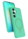 Mey İthalat®  Samsung Galaxy S25 Regal Magsafe Standlı Kapak - Yeşil