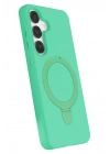 Mey İthalat®  Samsung Galaxy S25 Regal Magsafe Standlı Kapak - Yeşil