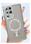 Mey İthalat®  Samsung Galaxy S25 Ultra Kılıf Joke Simli Magneticsafe Kılıf - Mavi