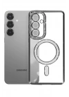 Mey İthalat®  Samsung Galaxy S26 Joke Simli Magneticsafe Kılıf - Siyah