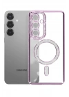 Mey İthalat®  Samsung Galaxy S26 Plus Joke Simli Magneticsafe Kılıf - Derin Mor