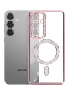 Mey İthalat®  Samsung Galaxy S26 Plus Joke Simli Magneticsafe Kılıf - Pembe