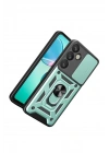 Mey İthalat®  Samsung Galaxy S26 Plus Pars Lens Yüzüklü Silikon - Yeşil