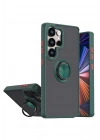 Mey İthalat®  Samsung Galaxy S26 Ultra Montreal Yüzüklü Silikon Kapak - Yeşil