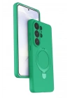 Mey İthalat®  Samsung Galaxy S26 Ultra Regal Magsafe Standlı Kapak - Yeşil