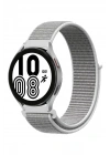 Mey İthalat®  Samsung Galaxy Watch 4 Hasırlı Cırtcırtlı Kordon - Beyaz