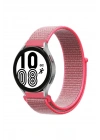 Mey İthalat®  Samsung Galaxy Watch 4 Hasırlı Cırtcırtlı Kordon - Pembe