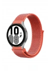 Mey İthalat®  Samsung Galaxy Watch 4 Hasırlı Cırtcırtlı Kordon - Turuncu