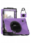 Mey İthalat®  Samsung Galaxy X200 Tab A8 10.5 Kılıf Amazing Tablet Kapak - Mor