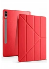 Mey İthalat®  Samsung Galaxy X610 Tab S9 FE Plus 12.4 Kılıf Kalemlikli Mars Tablet Kılıfı - Kırmızı