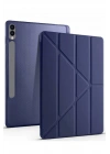 Mey İthalat®  Samsung Galaxy X610 Tab S9 FE Plus 12.4 Kılıf Kalemlikli Mars Tablet Kılıfı - Lacivert