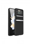 Mey İthalat®  Samsung Galaxy Z Flip 3 Kılıf Belt Flip Kapak - Siyah