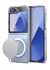 Mey İthalat®  Samsung Galaxy Z Flip 6 Kılıf Magneticsafe Şeffaf Silikon - Şeffaf