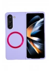 Mey İthalat®  Samsung Galaxy Z Fold 5 Kılıf Mata Fold Kapak - Lila