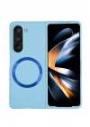 Mey İthalat®  Samsung Galaxy Z Fold 5 Kılıf Mata Fold Kapak - Sierra Blue