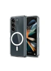 Mey İthalat®  Samsung Galaxy Z Fold 6 Kılıf Magneticsafe Şeffaf Silikon - Şeffaf