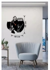 Mey İthalat® Star Wars Temalı Ahşap Duvar Saati - 40x40 cm Lazer Kesim Dekoratif
