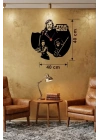 Mey İthalat® Star Wars Temalı Ahşap Duvar Saati - 40x40 cm Lazer Kesim Dekoratif