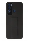 Mey İthalat®  Tecno Pova Neo Kılıf Mega Standlı Silikon - Siyah