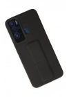 Mey İthalat®  Tecno Pova Neo Kılıf Mega Standlı Silikon - Siyah