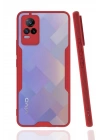 Mey İthalat®  Vivo V21e Kılıf Platin Silikon - Kırmızı