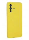 Mey İthalat®  Vivo V23 5G Kılıf Nano içi Kadife Silikon - Sarı
