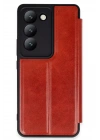 Mey İthalat®  Vivo V30 Lite 4G Kılıf Flip Cover - Kırmızı